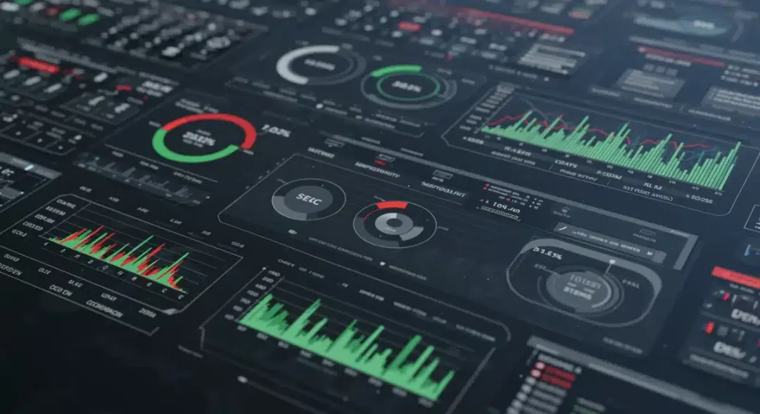 Digital financial dashboard displaying compliance and risk metrics for SEC regulations.