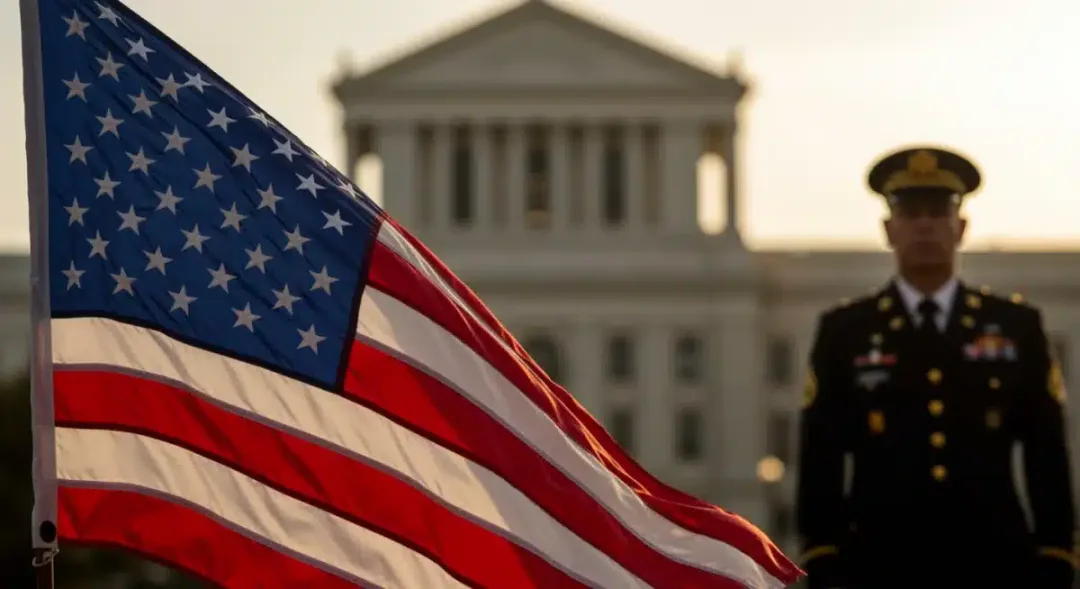 American flag with a veteran silhouette, symbolizing support for veteran disability benefits in 2026.
