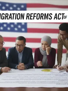 Diverse individuals contemplating new 2026 immigration reform documents