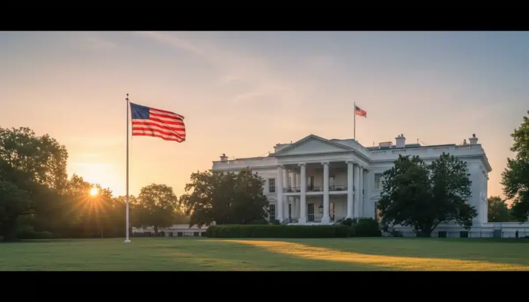 White House facade at dawn, symbolizing new legislative session