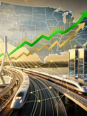 Modern infrastructure projects symbolizing economic growth from the 2026 Infrastructure Bill.