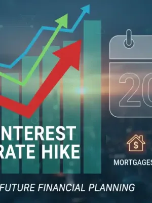 Financial charts showing rising interest rates and their impact on mortgages and loans in 2026.
