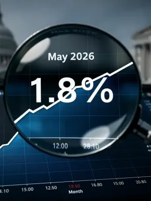 Financial chart showing 1.8% US inflation in May 2026, with policy implications