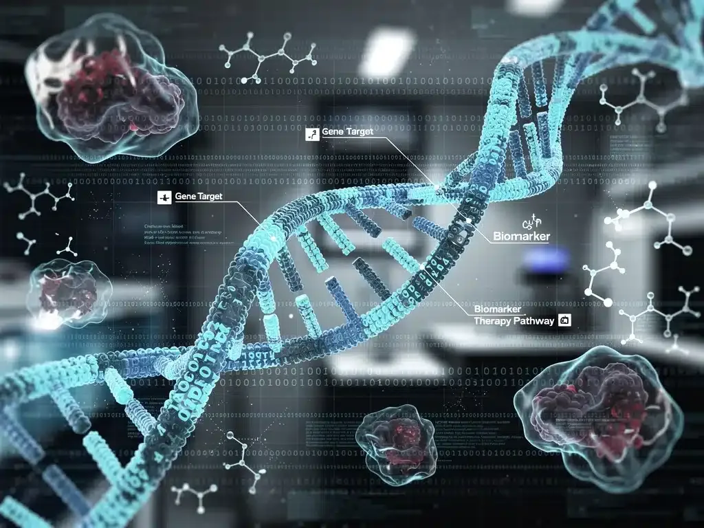 Molecular structure and DNA representing targeted therapies