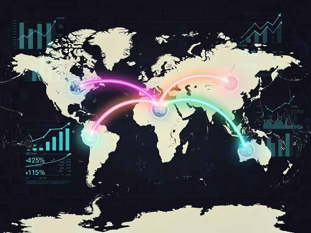 Global trade map showing new US agreements with five nations, effective Q4 2026
