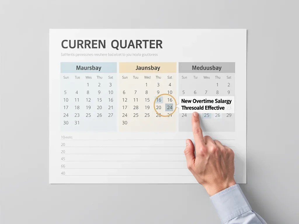 Calendar highlighting the effective date of the new overtime threshold