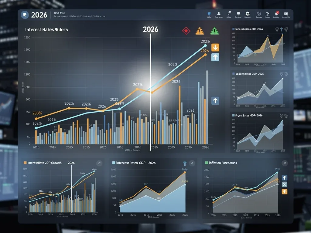 Economic indicators and market forecasts for 2026, highlighting future trends.