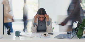 woman needing a mental health support in workplaces.