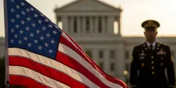 American flag with a veteran silhouette, symbolizing support for veteran disability benefits in 2026.